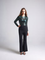 SIONA GREEN FOIL 3D BUTTERFLY BODYSUIT - Fllaë