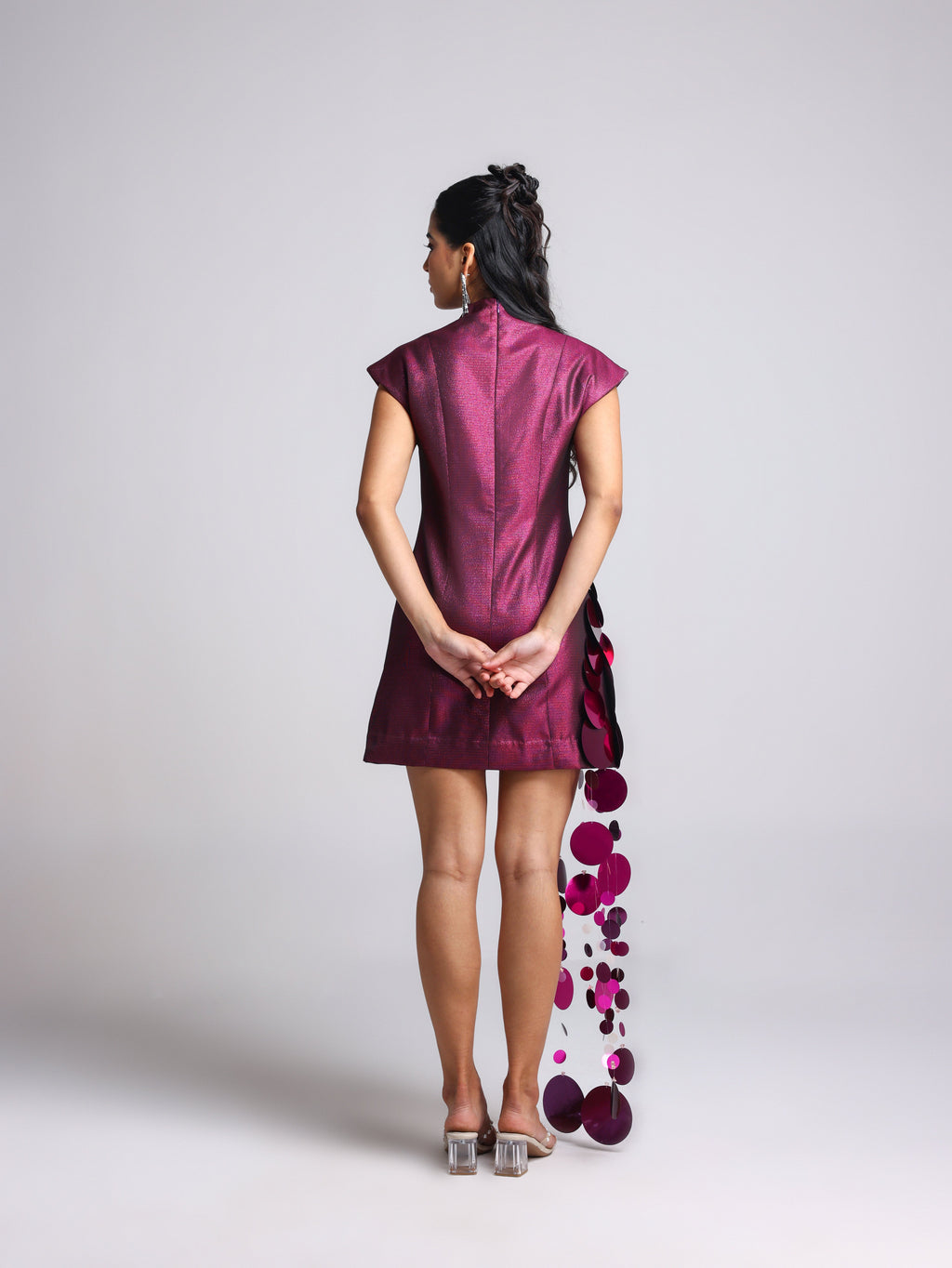 SCENA PINK METALLIC TASSEL DRESS