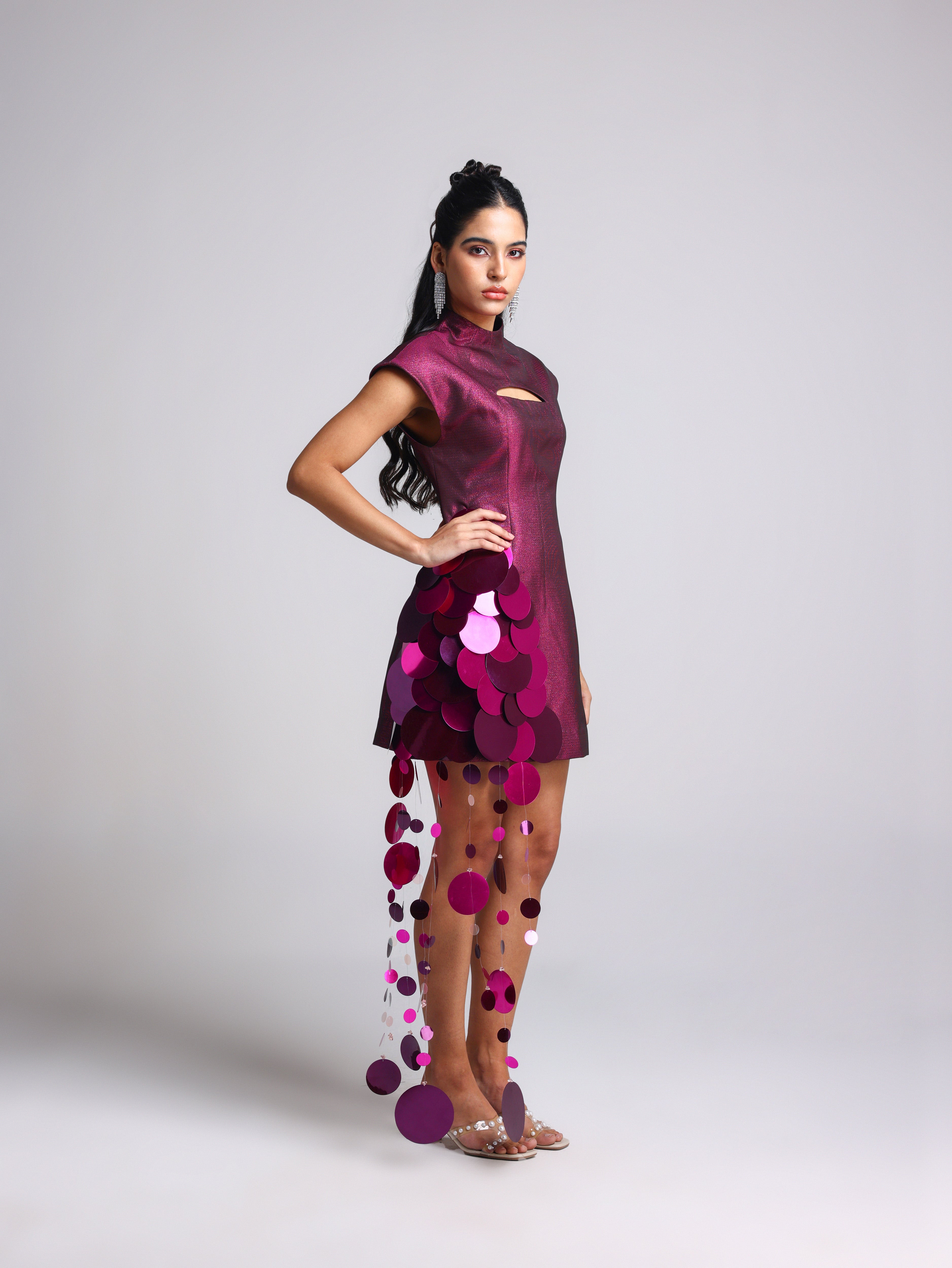 SCENA PINK METALLIC TASSEL DRESS - Fllaë