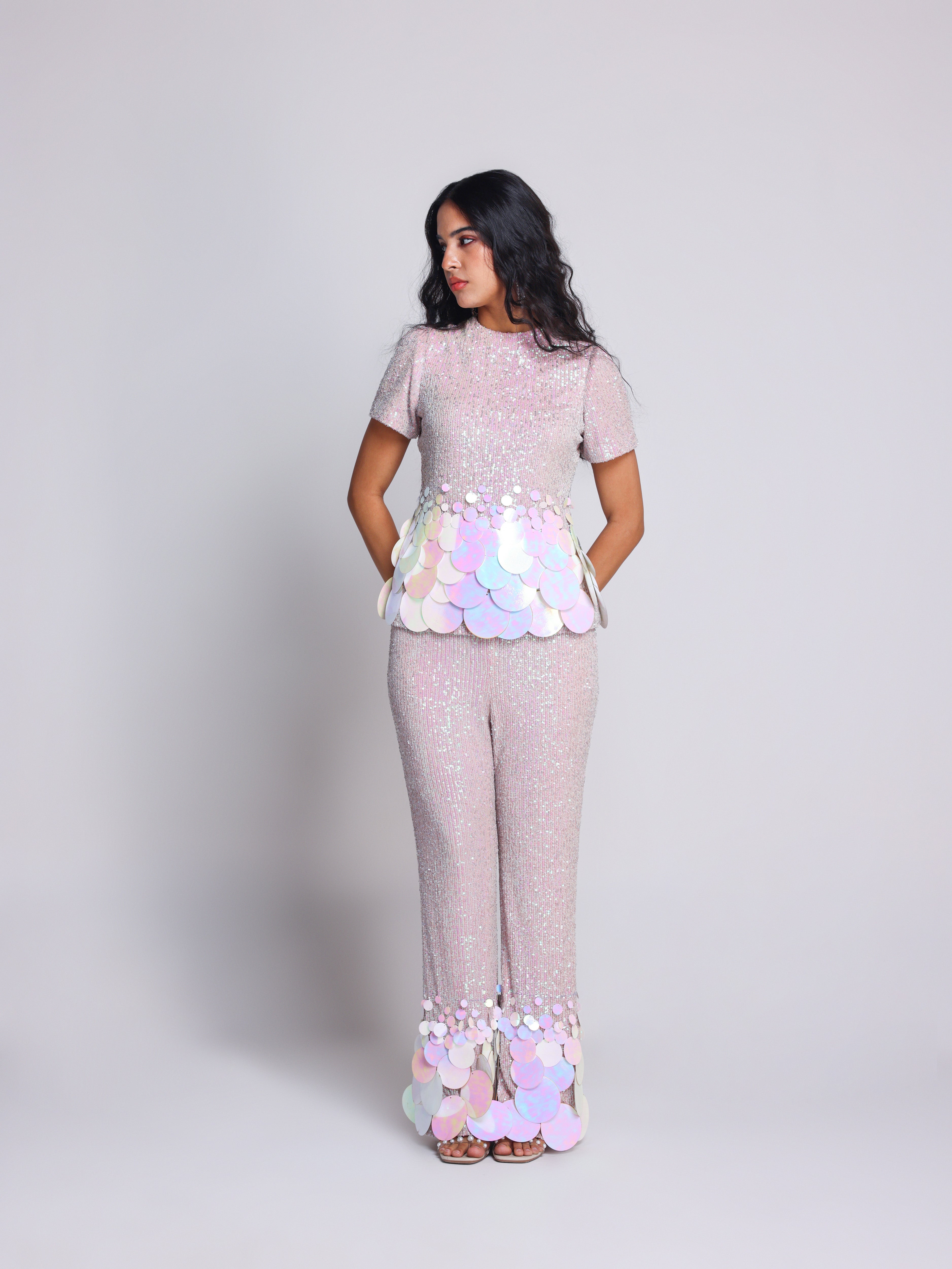 JULIE 2.0 PINK SEQUIN CO ORD SET - Fllaë