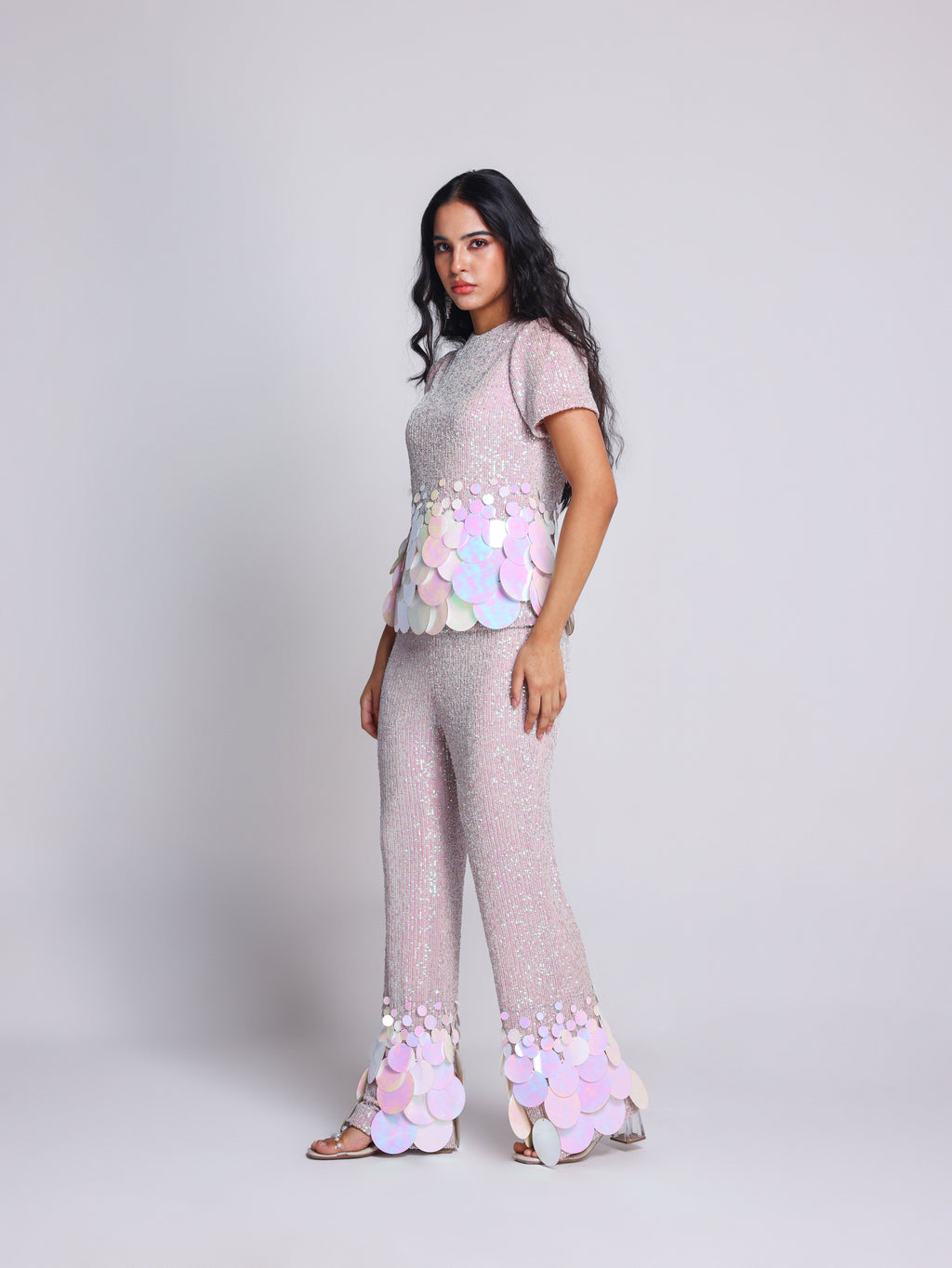 JULIE 2.0 PINK SEQUIN CO ORD SET