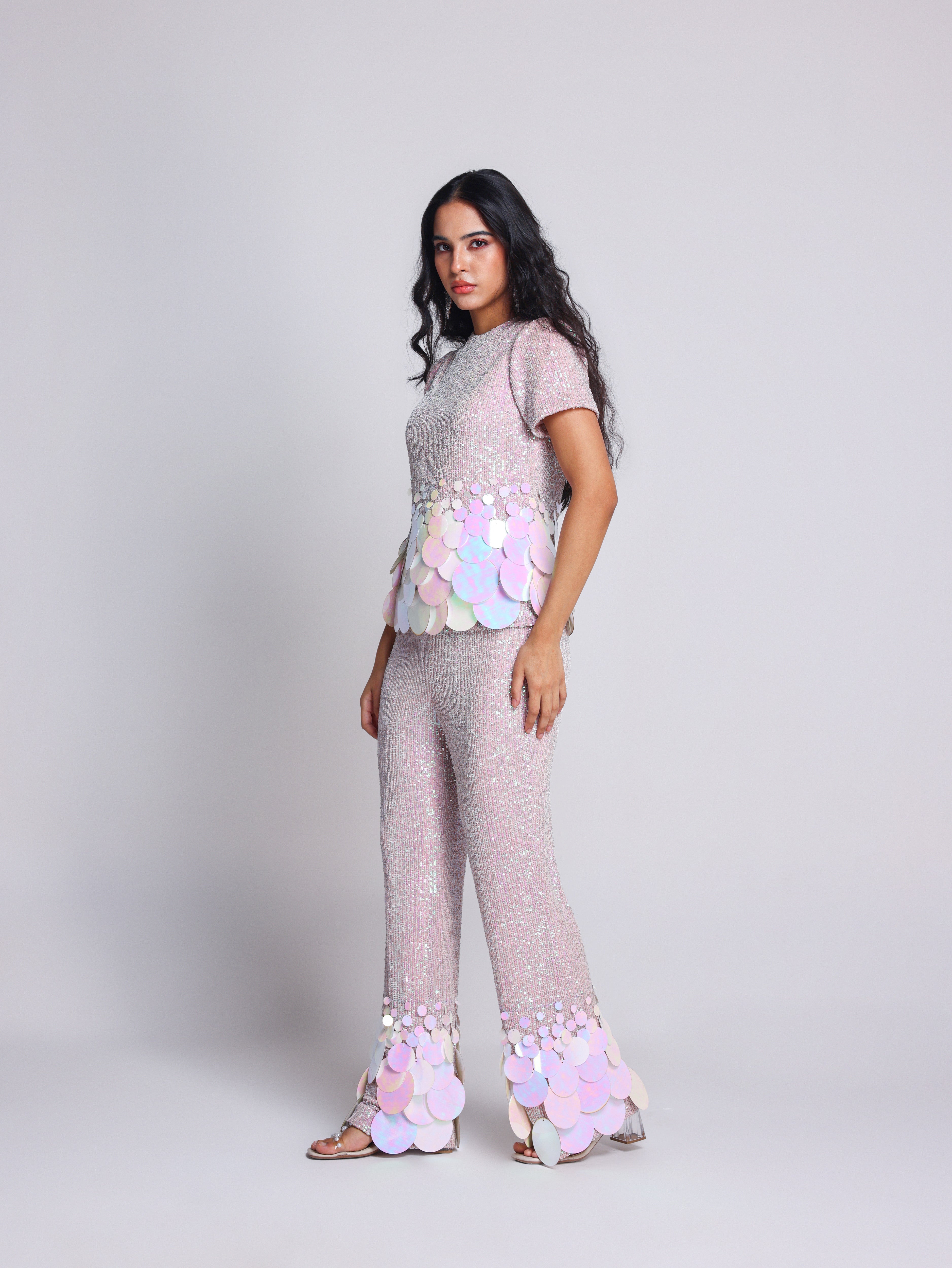 JULIE 2.0 PINK SEQUIN CO ORD SET