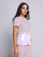 JULIE 2.0 PINK SEQUIN CO ORD SET
