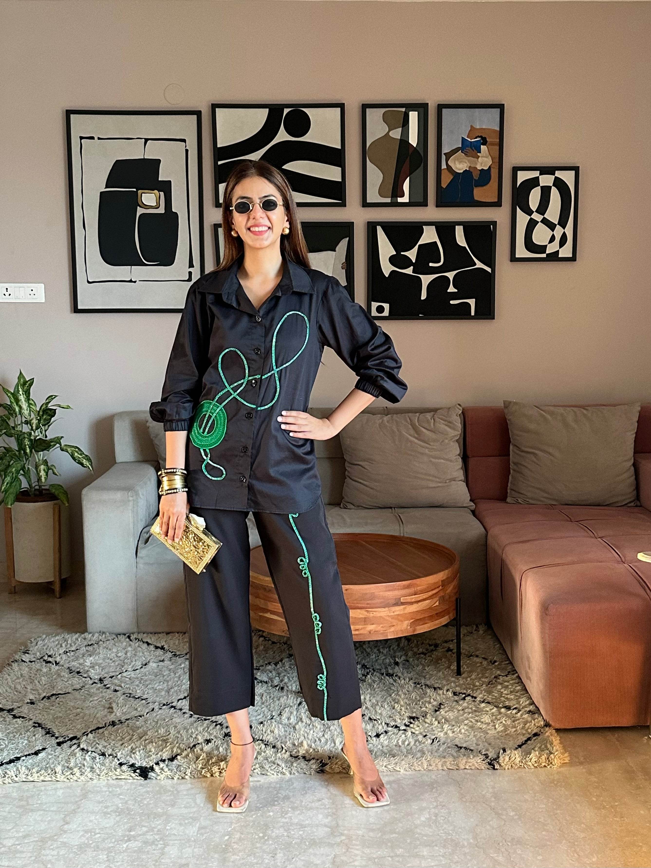 Neon Thread Theory Shirt - Co-ord Set - Puja Agarwal