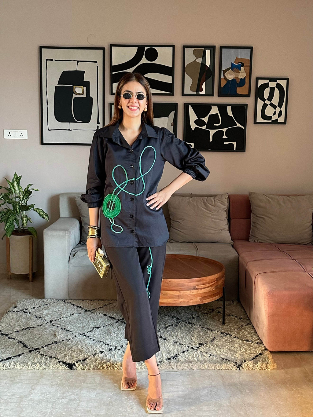 Neon Thread Theory Shirt - Co-ord Set - Puja Agarwal