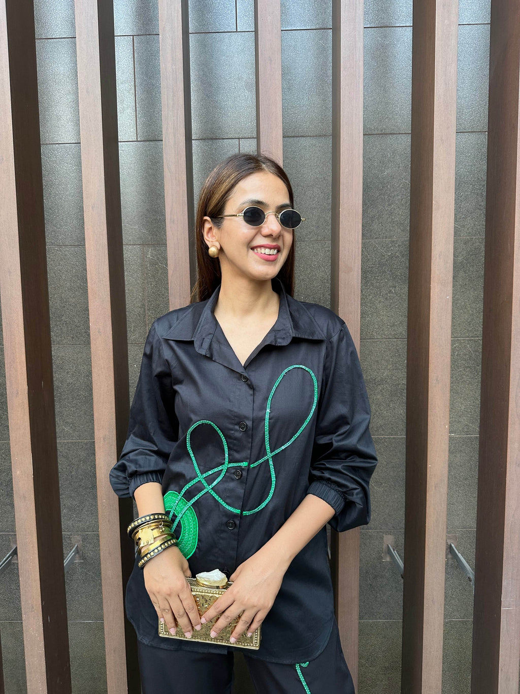 Neon Thread Theory Shirt - Co-ord Set - Puja Agarwal