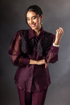 Plum Roses Yoke Co-ord Set