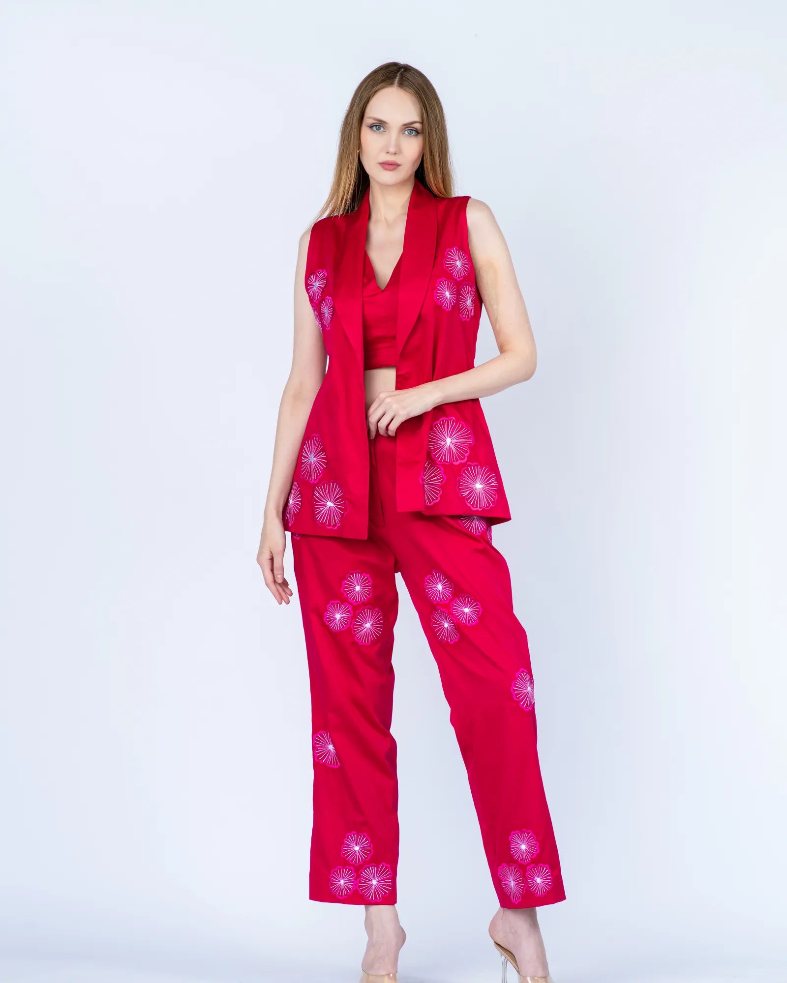 Fuchsia Floral Statement Suit