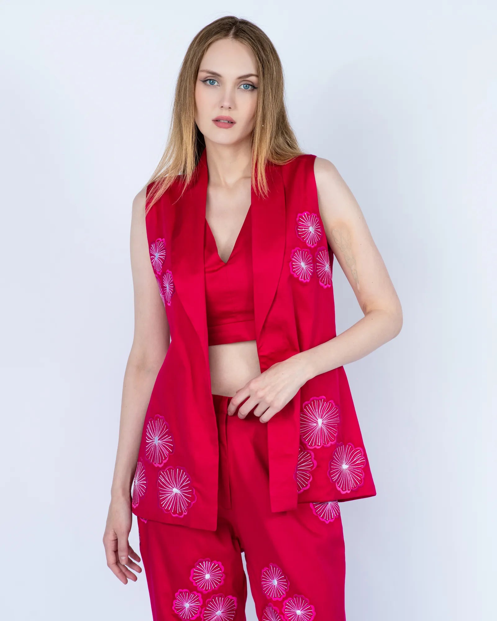 Fuchsia Floral Statement Suit